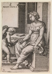 Rhetorica, aus der Serie „Die freien Künste“ von Georg Pencz