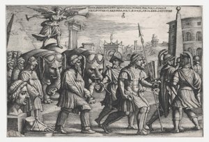 Der Triumph des Ruhms über die Keuschheit, aus Die Triumphe des Petrarca von Georg Pencz