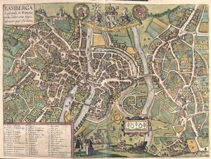 Bamberg (Deutschland) (Gravur) von Georg Braun and Hogenberg Franz