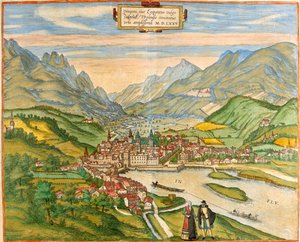 Innsbruck, Österreich von Georg and Hogenberg Franz (1535 90) Braun