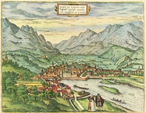 Innsbruck, Österreich, Tirol von Georg and Hogenberg Franz (1535 90) Braun