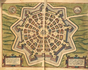 Palmanova, Karte, aus Civitates Orbis Terrarum