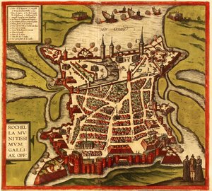 La Rochelle, Frankreich von Georg and Hogenberg Franz (1535 90) Braun
