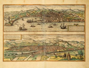Karte von Genua und Florenz aus Civitates Orbis Terrarum von Georg Braun von Georg Braun and Hogenberg Franz
