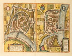 Karte von Grenoble und Le Mans aus Civitates Orbis Terrarum von Georg Braun von Georg Braun and Hogenberg Franz