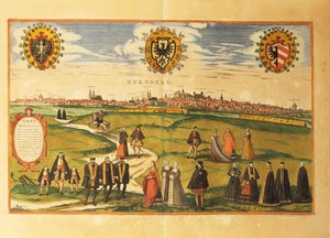Karte von Nürnberg aus Civitates Orbis Terrarum von Georg Braun