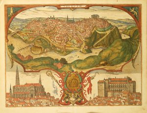 Karte von Toledo aus Civitates Orbis Terrarum von Georg Braun and Hogenberg Franz