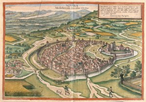Novara, Region Piemont, Italien von Georg Braun and Hogenberg Franz
