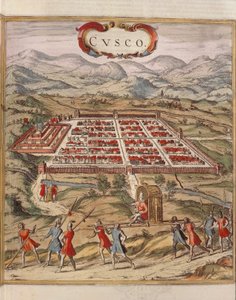 Peru, Stadt Cuzco, Stich von Georg Braun von Georg Braun and Hogenberg Franz