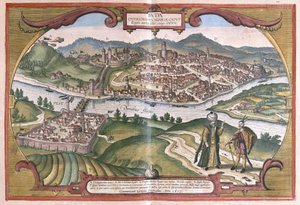 Budapest, Ungarn (Gravur) von Georg Braun and Hogenberg Franz