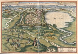 Papa, Ungarn (Gravur) von Georg Braun and Hogenberg Franz