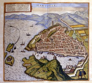 Ansicht von Marseille aus dem Atlas von Braun und Hogenberg von Georg Braun and Hogenberg Franz