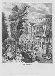 Die Maskerade in den Gärten von Ranelagh von George (after) Cruikshank
