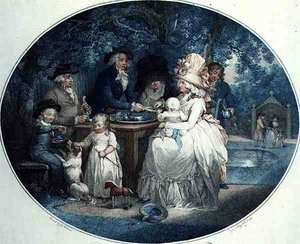 Ein Teegarten, gestochen von Francois David Soiron, veröffentlicht von T. Gaugain