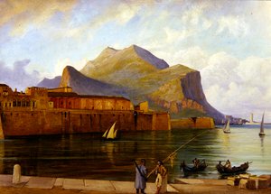 Monte Pellegrino vom Hafen von Palermo von George 9th Earl of Carlisle Howard