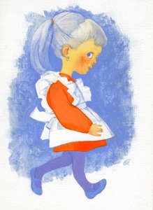 Kleines Mädchen mit Schürze