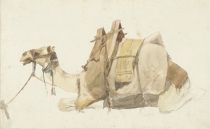 Sitzendes beladenes Kamel von George Antoine Prosper Marilhat