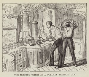 Die Morgentoilette in einem Pullman-Schlafwagen von George Augustus Sala