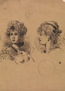 Zwei weibliche Köpfe von George Augustus Sala