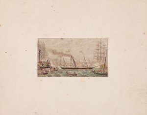Nadelbox-Druck: Die königliche Flotte in der Kilkenny-Bucht, 1850 von George Baxter