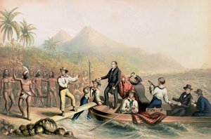 Die Rückkehr des Rev. John Williams in Tanna in den Südseeinseln, am Tag vor seiner Ermordung von George Baxter