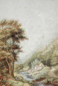 Wassermühle am Wye von George Baxter
