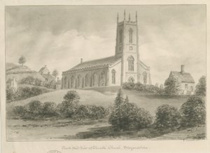 Cheadle Kirche: Sepia-Zeichnung von George Buckler
