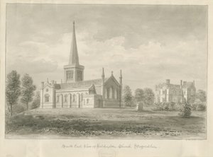Hilderstone Kirche: Sepia-Zeichnung, 1841