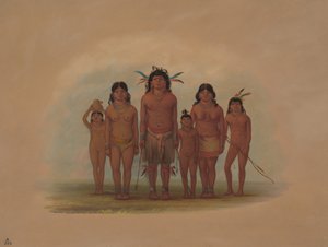Eine Connibo-Indianerfamilie, 1854-1869 von George Catlin