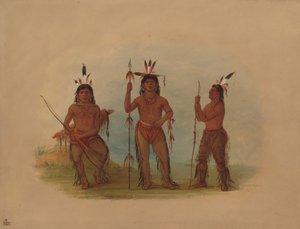 Aleutischer Häuptling und zwei Krieger von George Catlin