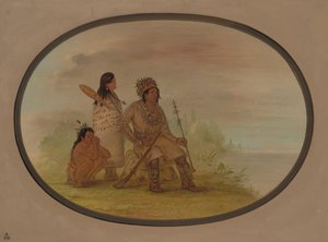 Ein alter Nayas-Indianer, seine Enkelin und ein Junge von George Catlin