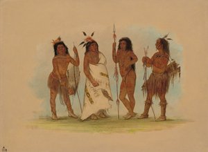 Apache-Häuptling und drei Krieger, 1855-1869 von George Catlin