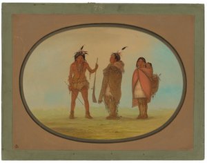 Arapaho-Häuptling, seine Frau und ein Krieger von George Catlin