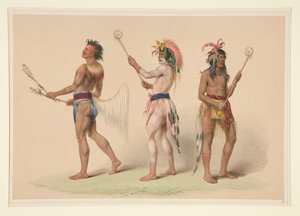 Ballspieler, Tafel 21 aus dem nordamerikanischen Indianer-Portfolio von George Catlin