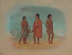 Botocudo-Häuptling, seine Frau und ein junger Mann, 1854-1869 von George Catlin