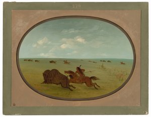 Büffeljagd, Sioux-Indianer, Oberer Missouri von George Catlin