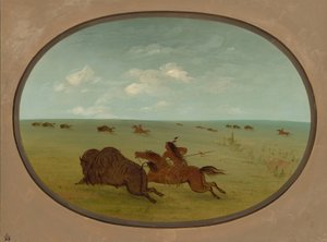 Büffeljagd, Sioux-Indianer, Oberer Missouri von George Catlin