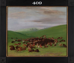 Büffeljagd, eine Umzingelung durch die Hidatsa, 1832-1833 von George Catlin