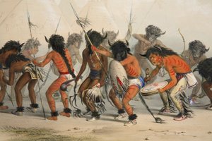 Büffeltanz (Detail) von George Catlin
