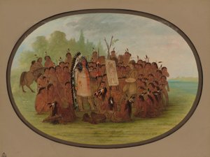 Catlin malt das Porträt von Mah-to-toh-pa - Mandan, 1861-1869 von George Catlin