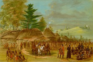 Häuptling der Taensa-Indianer empfängt La Salle. 20. März 1682 von George Catlin