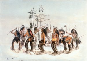 Chippewa Schneeschuhtanz von George Catlin