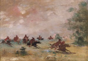 Komantschen-Kriegspartei, auf Wildpferden