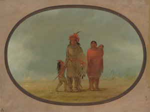 Kupferhäuptling, seine Frau und Kinder, 1855-1869 von George Catlin