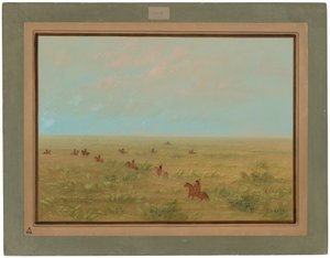 Treiben der Pampas nach Wildrindern - Connibo von George Catlin