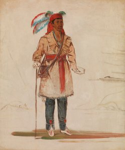 Ee-tów-o-kaum, Beide Seiten des Flusses, Häuptling des Stammes, 1836 von George Catlin