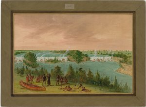 Pater Hennepin und Gefährten an den St. Anthony-Fällen. 1. Mai 1680