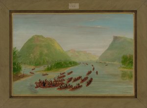 Pater Hennepin und zwei Gefährten von den Sioux gefangen genommen, April 1680, 1847-48 von George Catlin