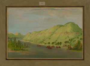 Pater Hennepin verlässt den Mississippi, um sich La Salle anzuschließen, 8. Mai 1680, 1847-48 von George Catlin