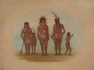 Fünf Iquito-Indianer, 1854-1869 von George Catlin